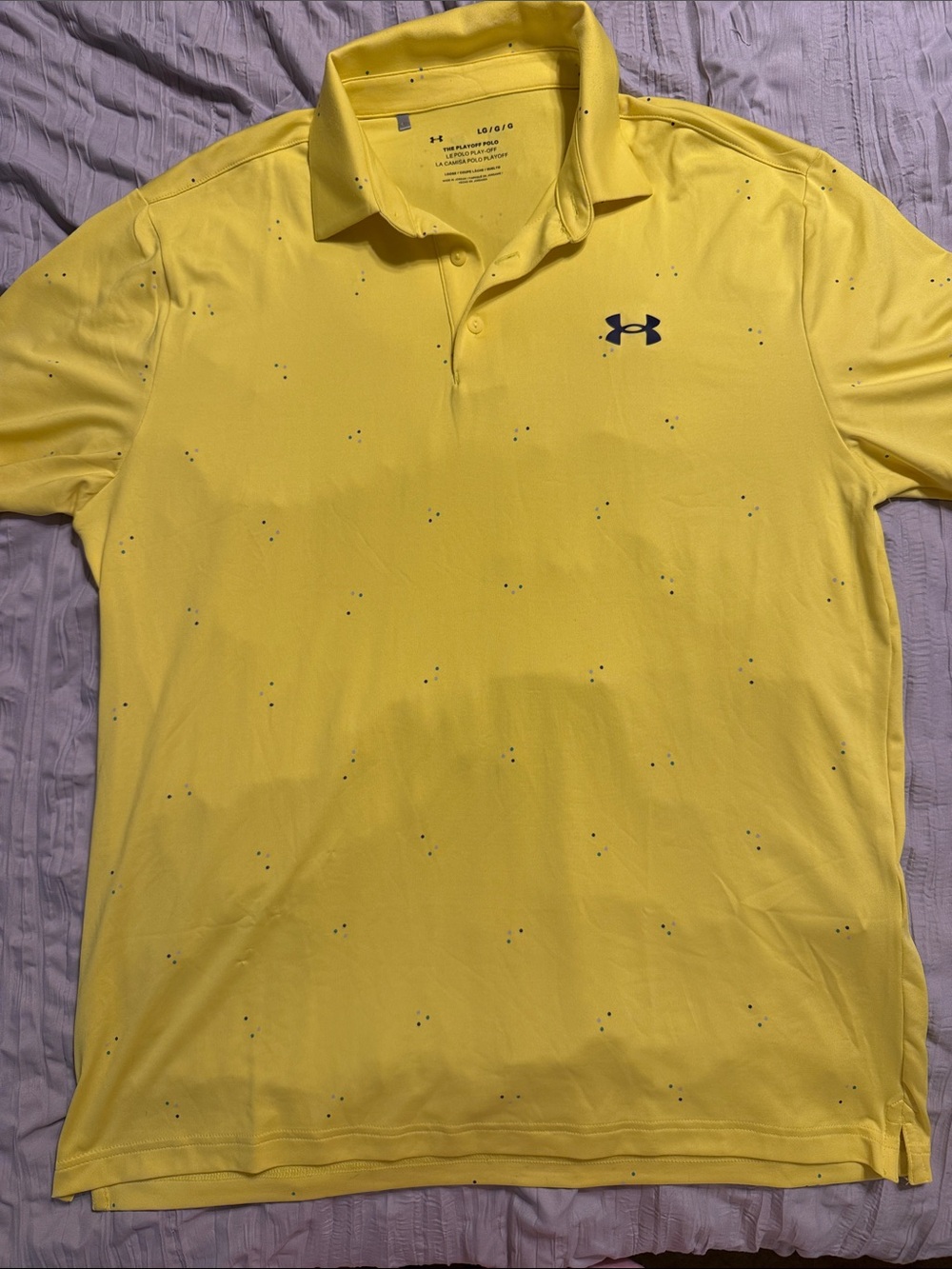 Under Armour Yellow Polo with small dots